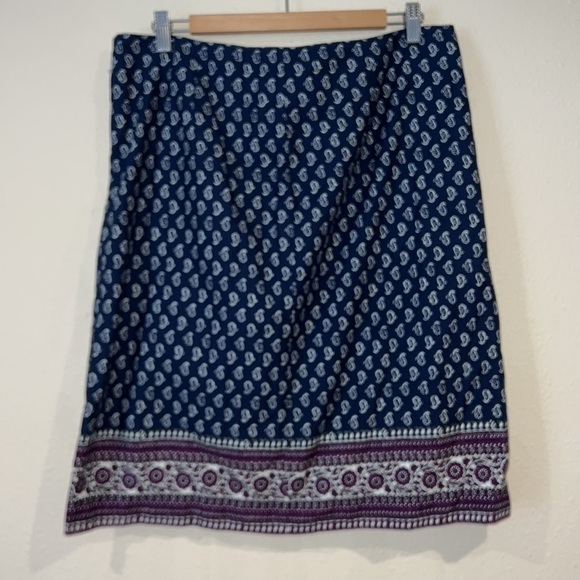 Women’s BASS cotton business casual classic paisley graphic side zip skirt sz 12 - Picture 4 of 5